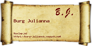 Burg Julianna névjegykártya